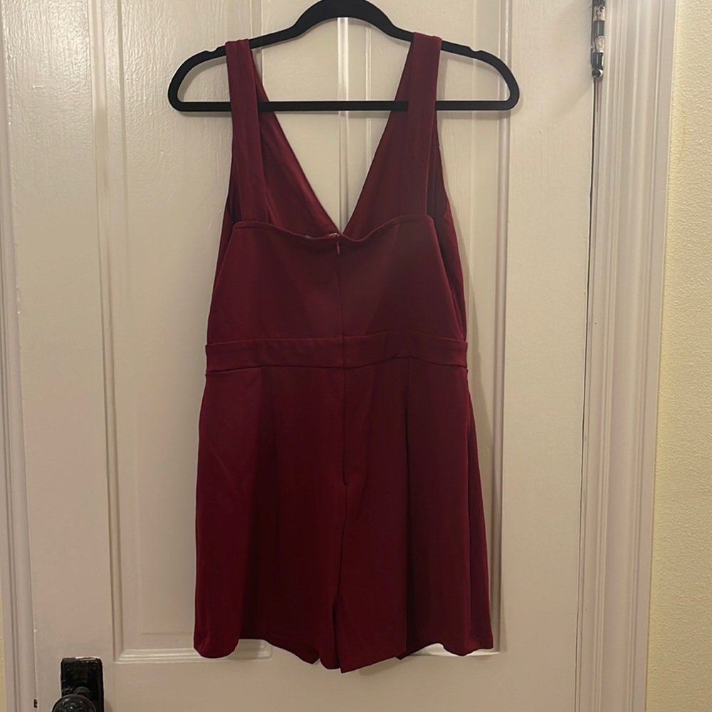 Maroon romper with overlay